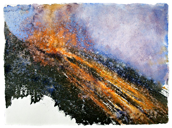 Sciara #2 - acquarello su carta Khadi