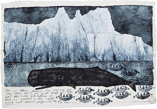 Il Grande Leviatano - Acquarello e Collage