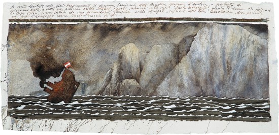 Il Naufragio di Massimiliano d&rsquo;Austria - Acquarello e Collage