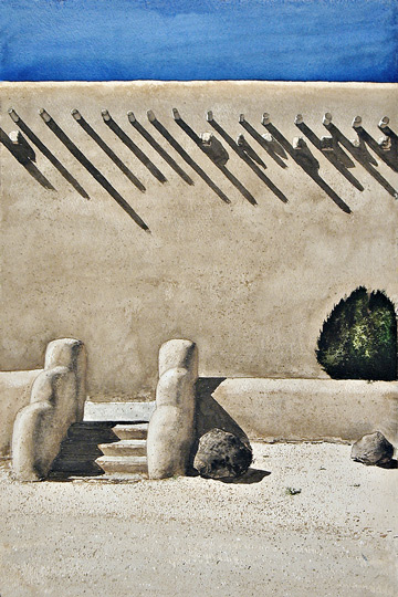 Taos, San Francisco de Asis - acquarello su carta