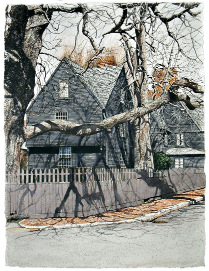 Salem, la casa dei sette abbaini - acquarello su carta